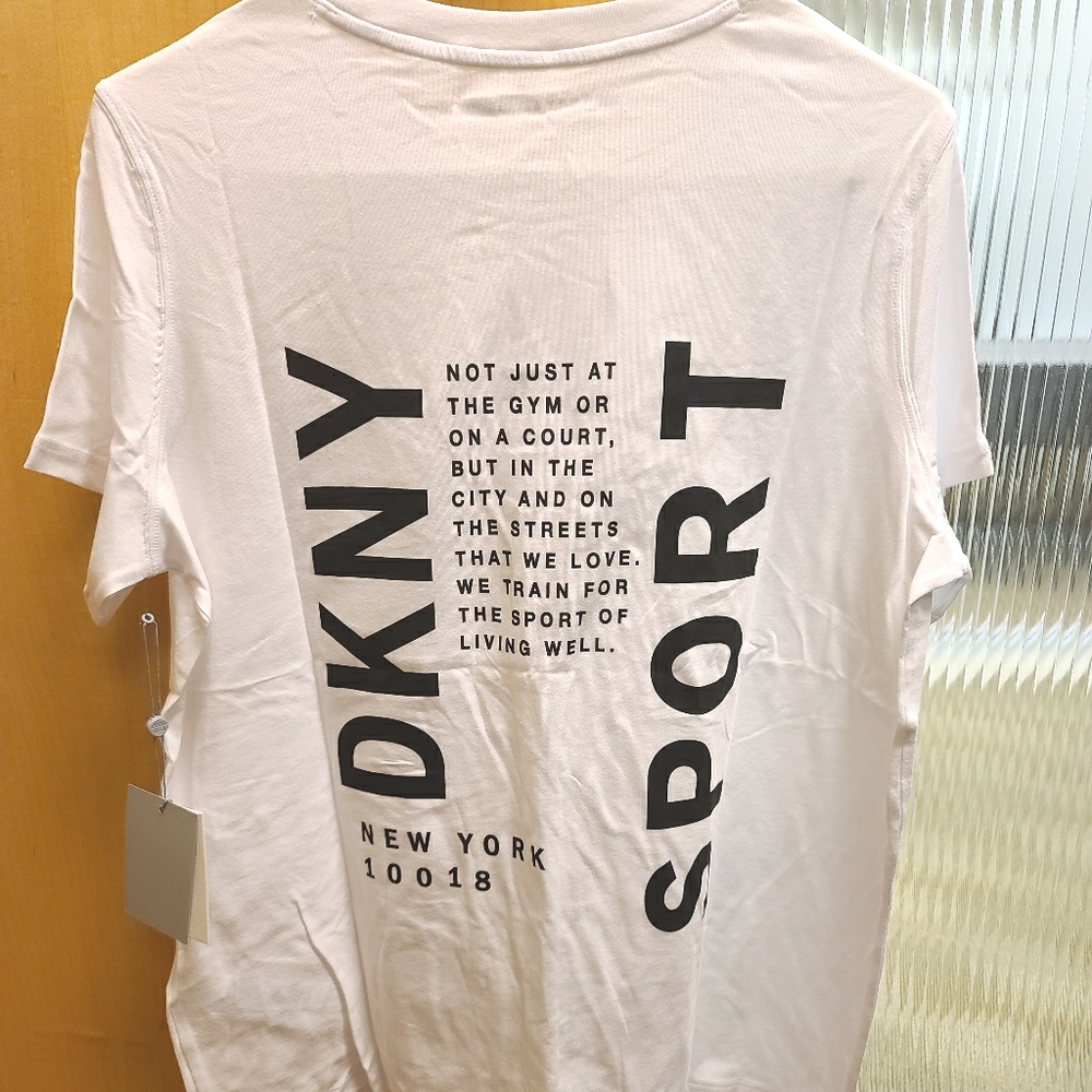 DKNY White Crew Tee Shirt - Picture 2 of 3